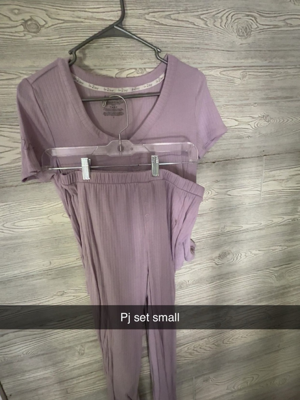 Women's Lavender Ribbed Pajama Set - Small